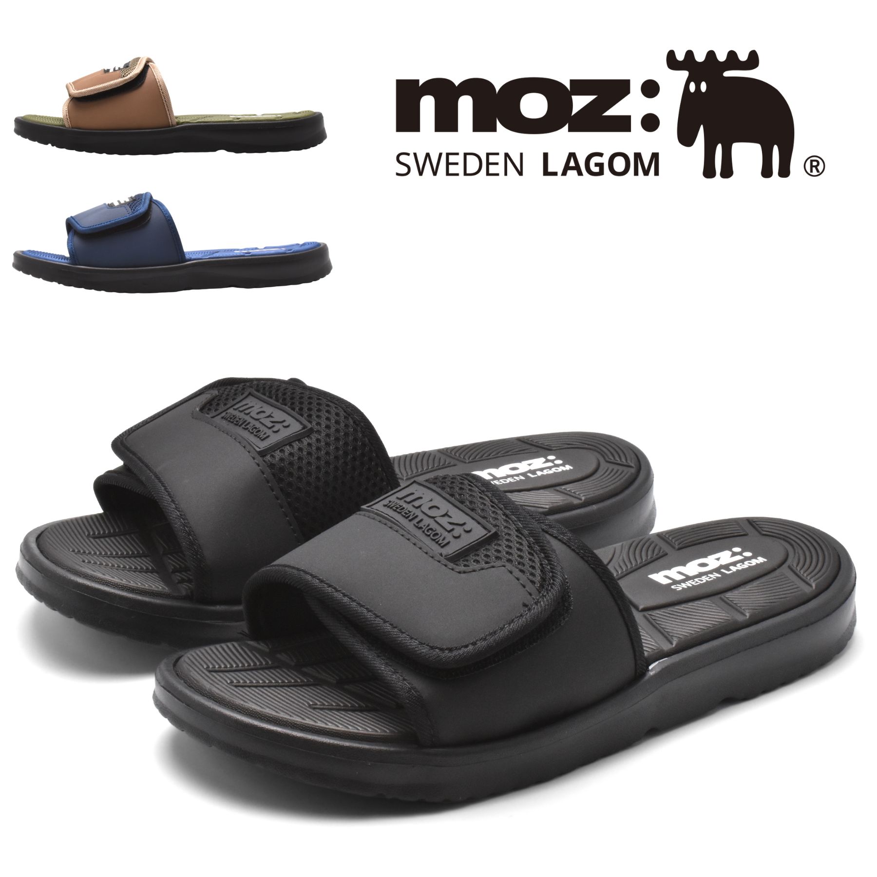 moz（モズ） メンズシャワーサンダル ベルト moz 6825 : 靴工房あき