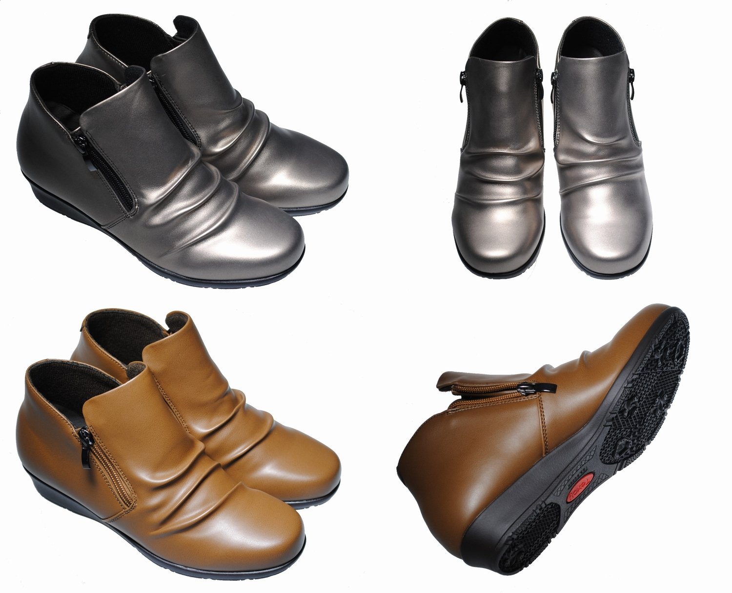 市場 靴のHOSHIKAWA EEEEグレー 防水ショートブーツ ブーツ22.5cm〜24.5cm 2853 R-PREMIUM  レディース両側ファスナー