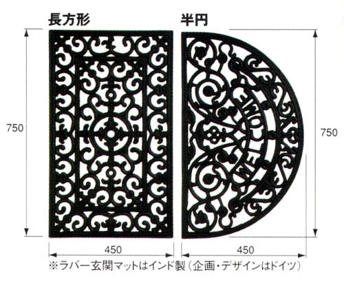 長方形と半円形の2タイプ