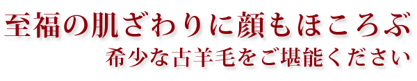 古羊毛は至福の肌ざわり