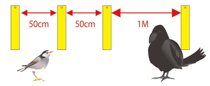 50cm～1m間隔で吊るす