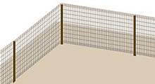 簡単金網フェンス 改良型 ダークブラウン 1000 ネット14m巻 支柱8本組 ペット フェンス 屋外 diy 家庭菜園 h1000 茶色 - 25