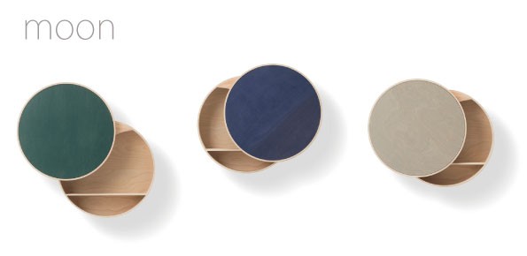 壁掛け収納/鏡付き壁掛け収納 Moonシリーズ 大雪木工製作 送料込