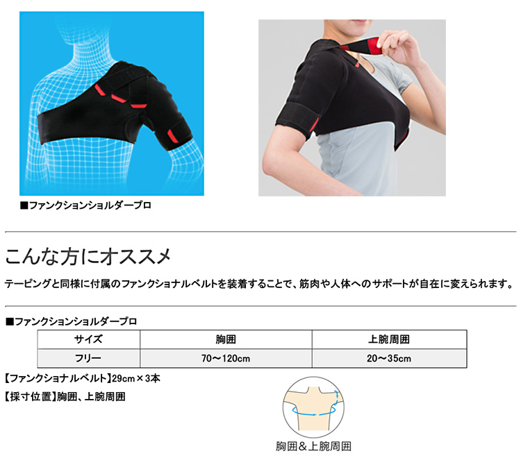 肩 サポーター ファンクションショルダープロ テーピング理論を応用