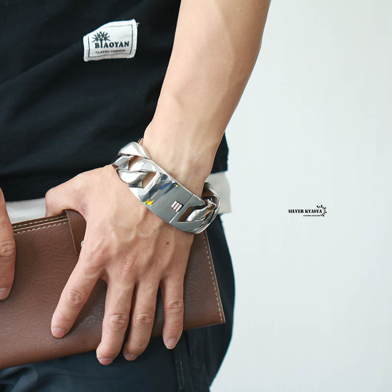 STAINLESS 316L 幅32mm 超極太 喜平ブレスレット シルバー マイアミ