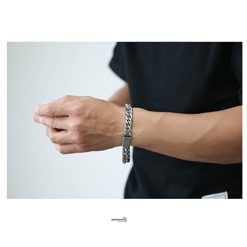 幅11mm ステンレス 6面カット ダブル喜平ブレスレット シルバー 銀色