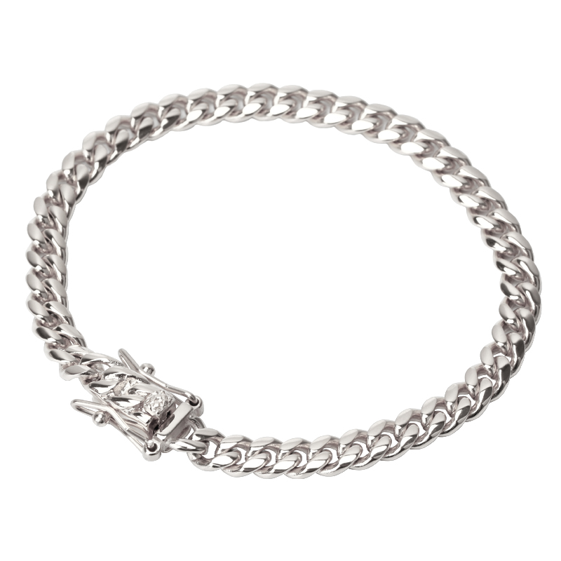 ステンレス 幅6mm 喜平ブレスレット メンズ 2重ロック 差し込み式 喜平