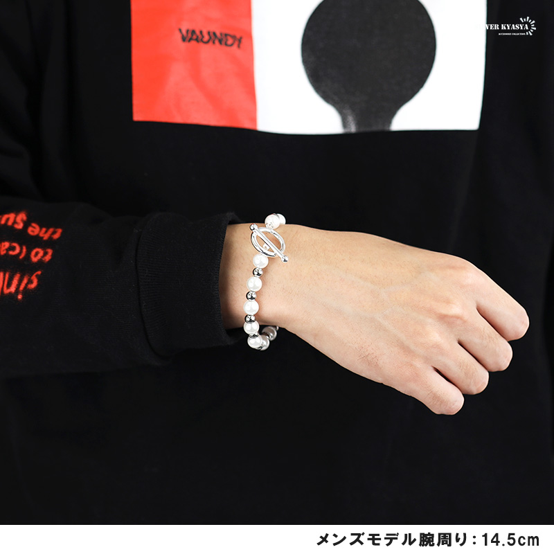 メンズ パール ブレスレット マンテル 男性 ハンドメイド