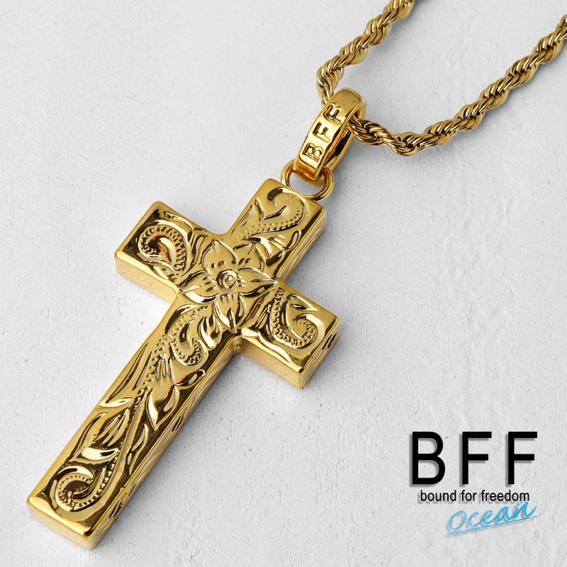 BFF ブランド クロスネックレス ゴールド 18K GP gold 金色 Sサイズ