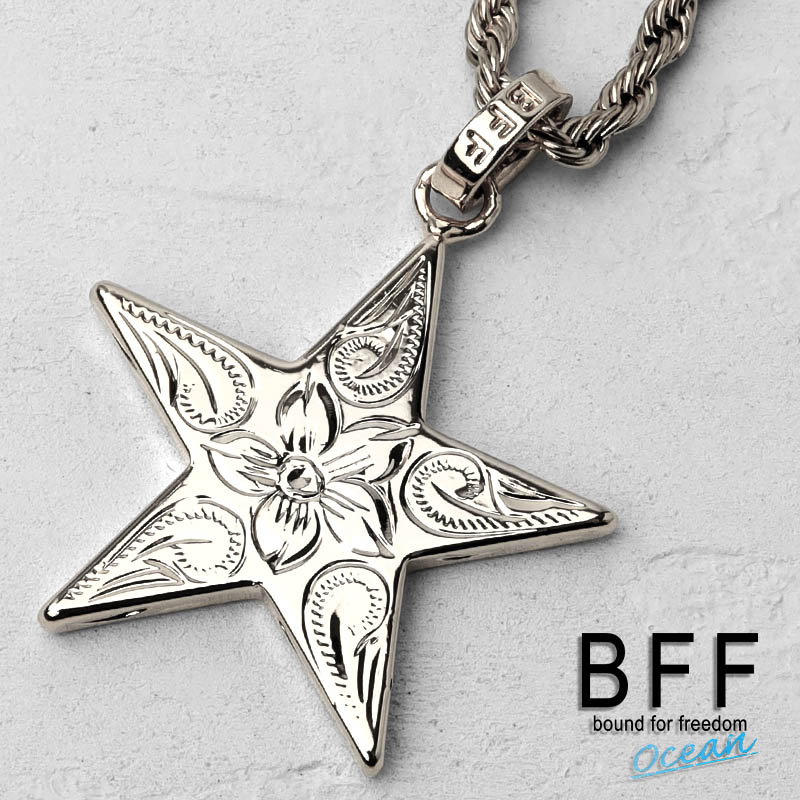 BFF ブランド スターネックレス シルバー 銀色 silver プルメリア 星