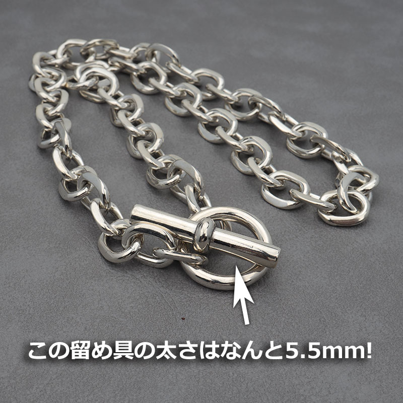 BFF ブランド 幅11mm マンテル チェーンネックレス 45cm 太幅