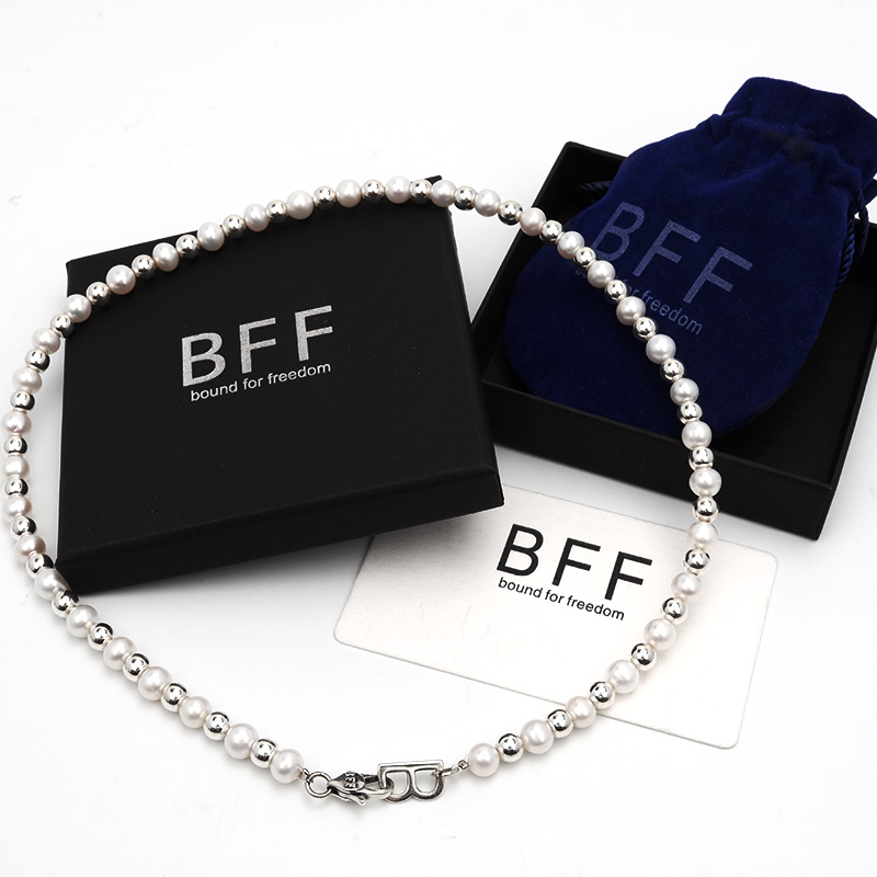 BFF ブランド パール ネックレス メンズ 天然 淡水パール シルバー925 真珠 金属アレルギー対応 専用BOX付属 : bffns041 :  SILVER KYASYA - 通販 - Yahoo!ショッピング