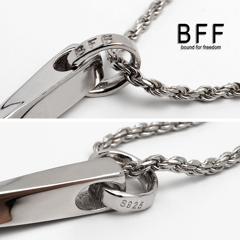 BFF ブランド ツイストネックレス シンプル 刻印 S925 銀