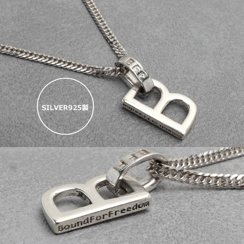 BFF ブランド シルバー925 「B」ネックレス ダブル喜平チェーン