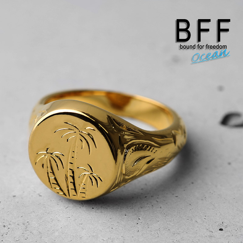 BECOME TREE ゴールドリング 複数買いで最大30％OFFクーポン／BFF ブランド パームツリー 印台