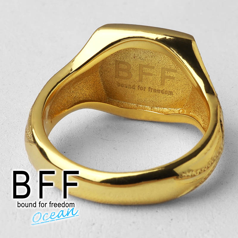 BFF ブランド 印台リング メンズ スクエア 指輪 シルバー925