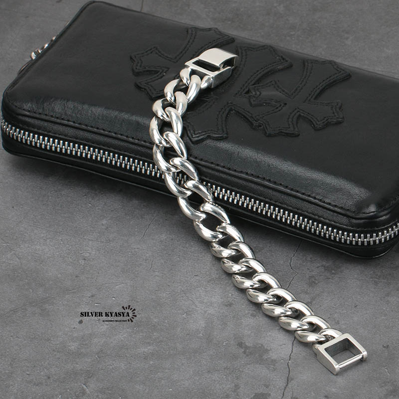 シルバー925ブレスレット喜平チェーン10mm×20cm シルバー925 喜平ブレスレット 喜平チェーン 極太 幅16mm 中折式