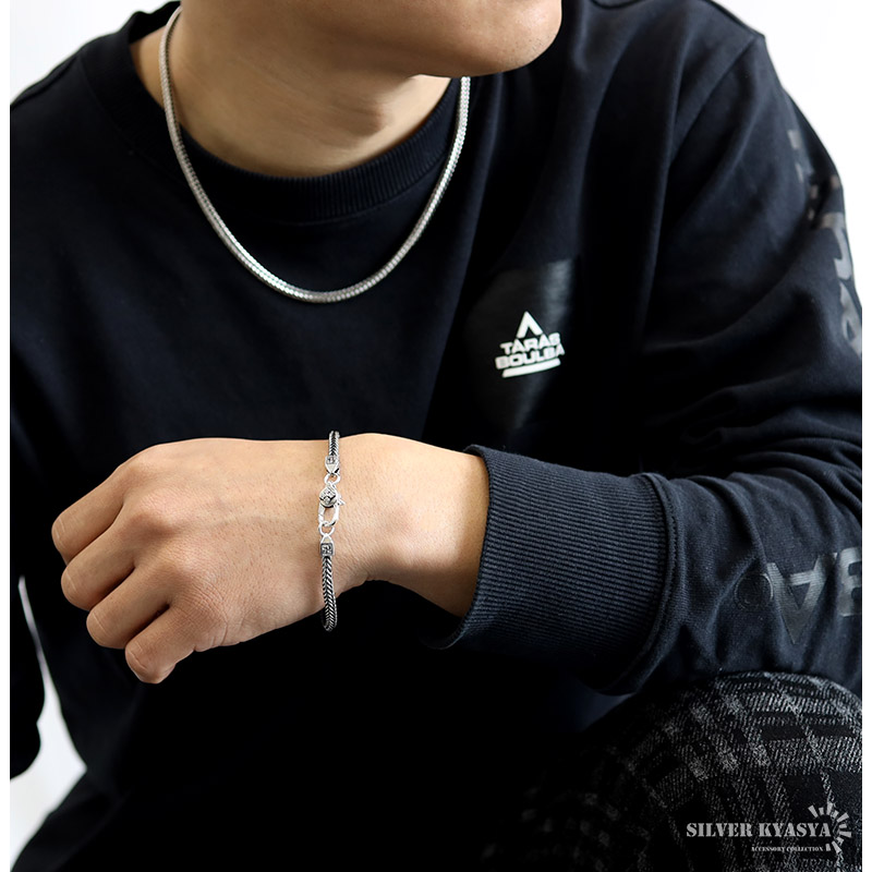 ブレスレット メンズ シルバー925 チェーンブレスレット 銀 金剛杵
