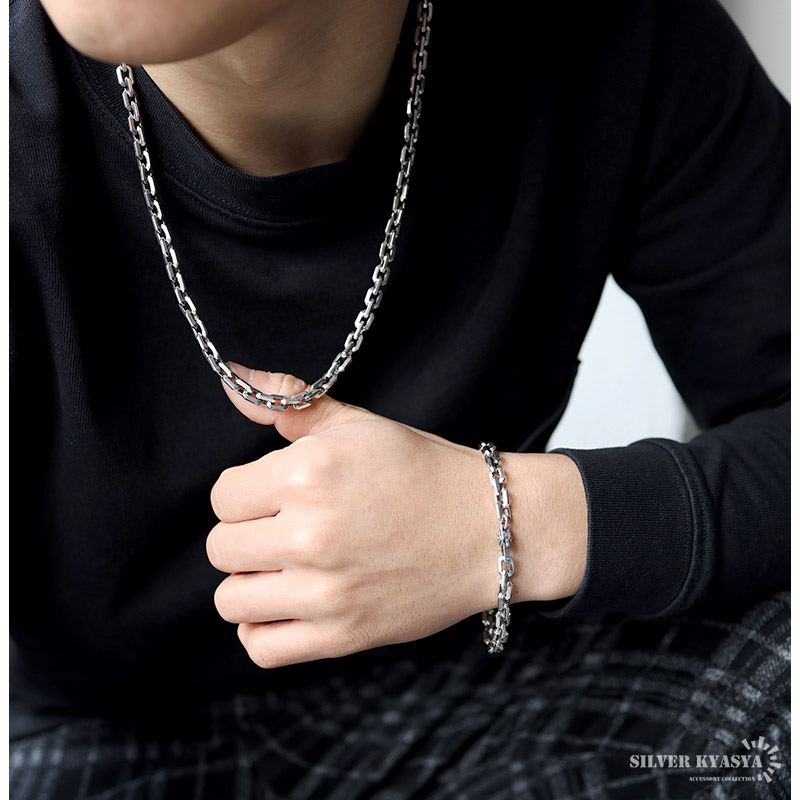 重厚 チェーンブレスレット メンズ シルバーブレスレット 金剛杵