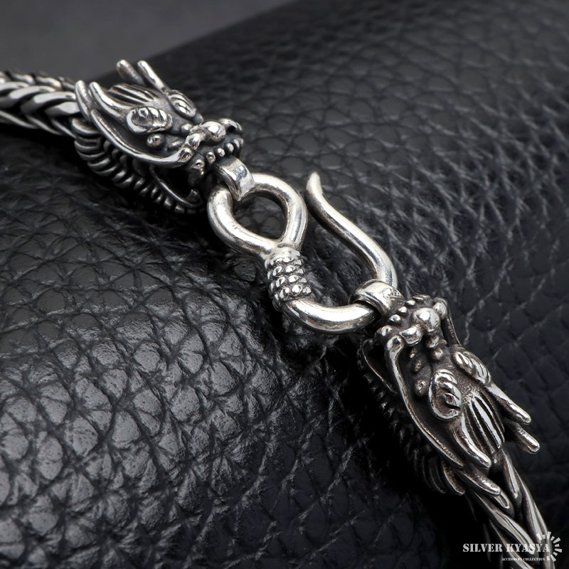 シルバー925 双頭 ドラゴンブレスレット 龍ブレスレット 重厚感 立体感