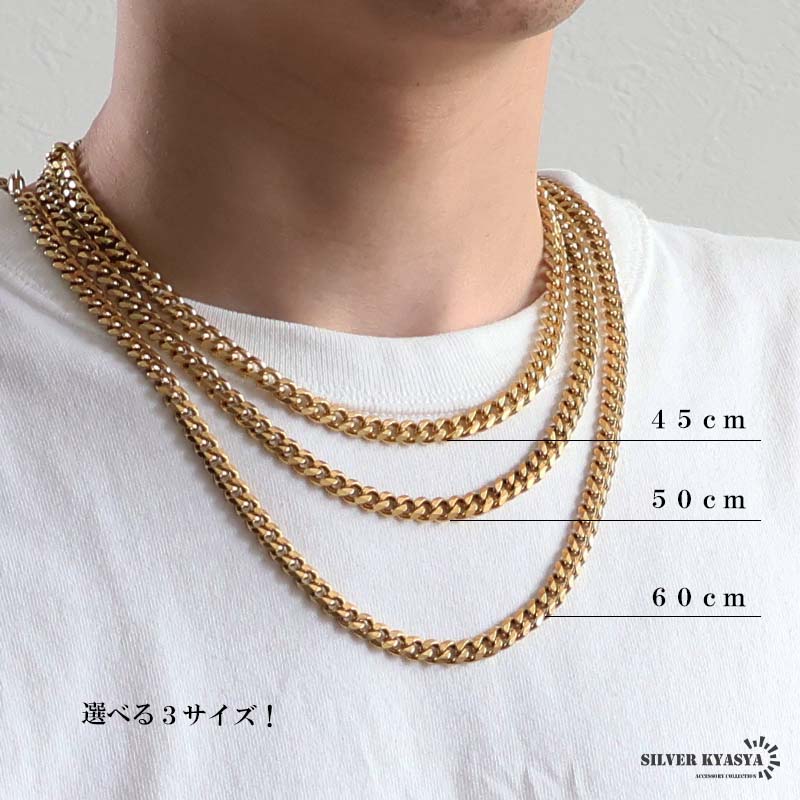 316L 極太 メンズネックレス 18k gp 金 ゴールド 喜平チェーン B
