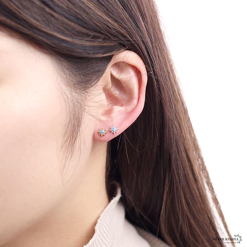 ピアス 金属アレルギー対応 シルバー925 S925 18KGP ロジウム