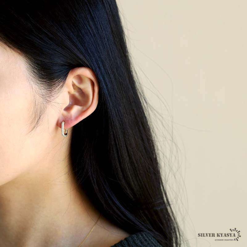 パヴェピアス 2点 シルバー925 ゴールド シルバー 18k GP gold