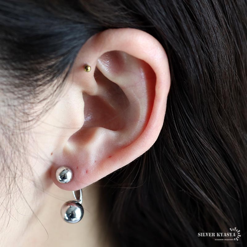 シルバー925 オーブピアス ボールピアス ドロップピアス