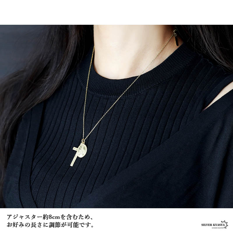 シルバー925 ネックレス レディース 18KGP コインネックレス