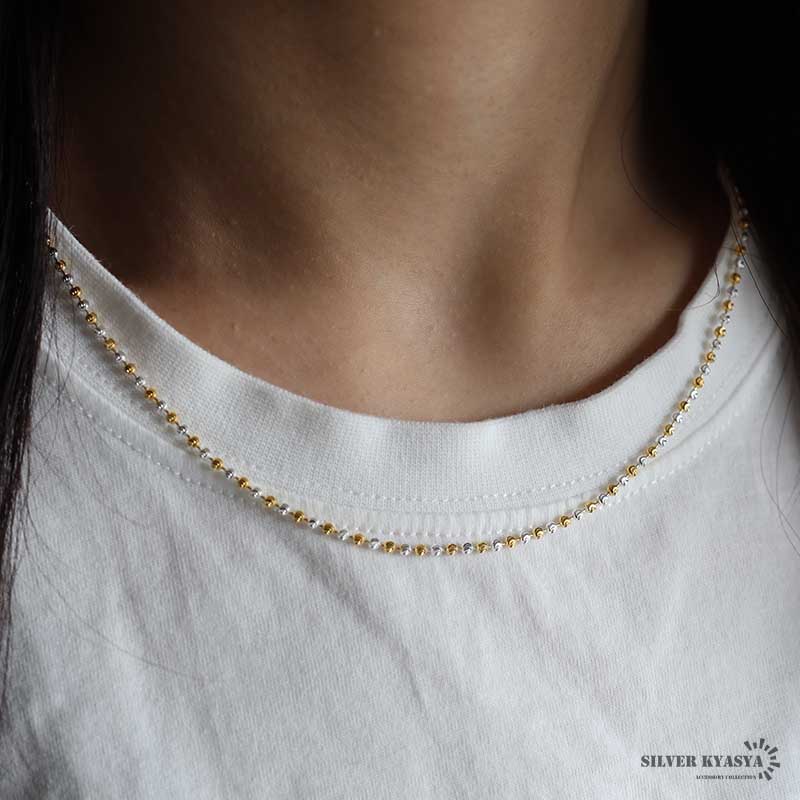 シャイニービーズネックレス silver925 シルバー925 45.4 50