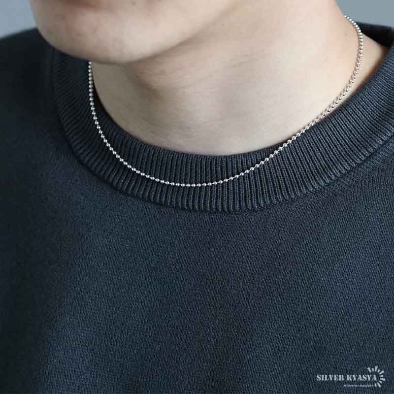 シルバー925 ボールチェーン ネックレス 幅2mm 40cm ネックレス