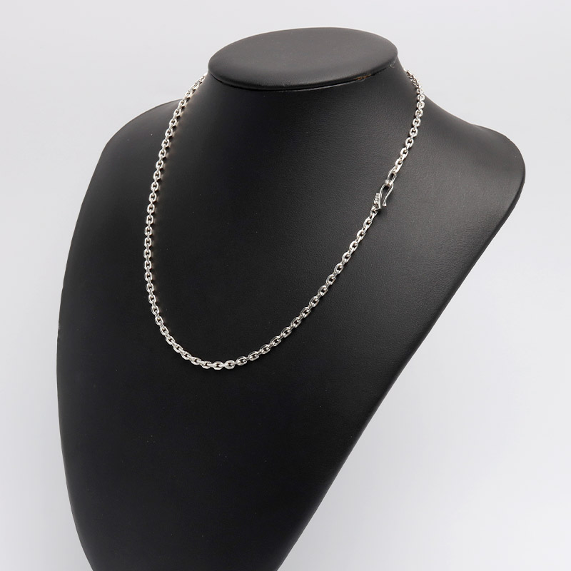 シルバー925 あずきチェーン ネックレス 幅3mm 40cm 4面カット