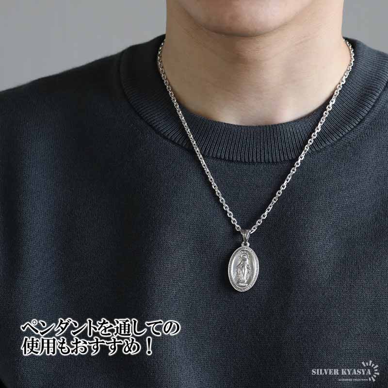 シルバー925 あずきチェーン ネックレス 幅3mm 4面カット