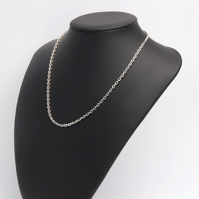 シルバー925 あずきチェーン ネックレス 幅3mm 50cm 4面カット