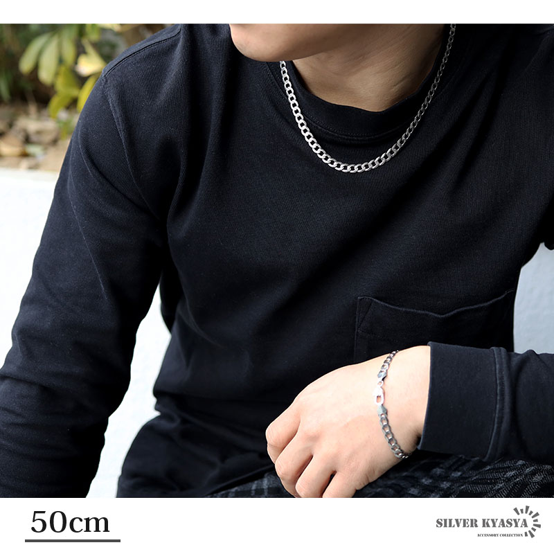 60cm 六字真言 ネックレス メンズ シルバー925 喜平チェーン