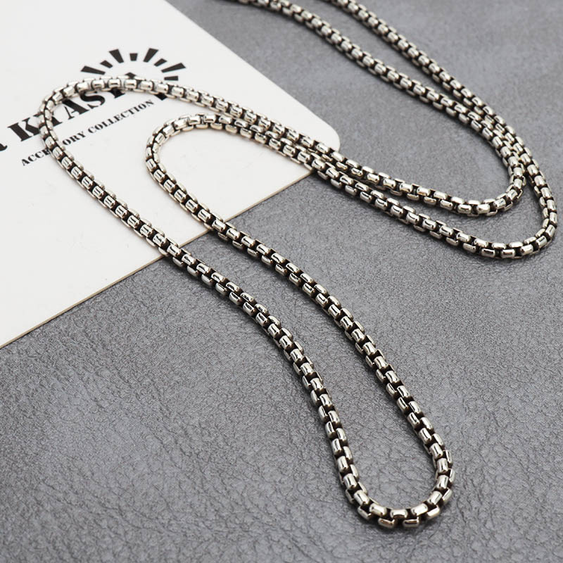シルバー925 ボックスチェーン ネックレス 幅2mm 60cm