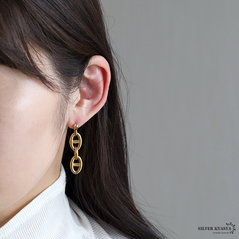 Curensology ゴールドチェーンピアス カレンソロジー CSGチェーンピアス ゴールド チェーン型ピアス