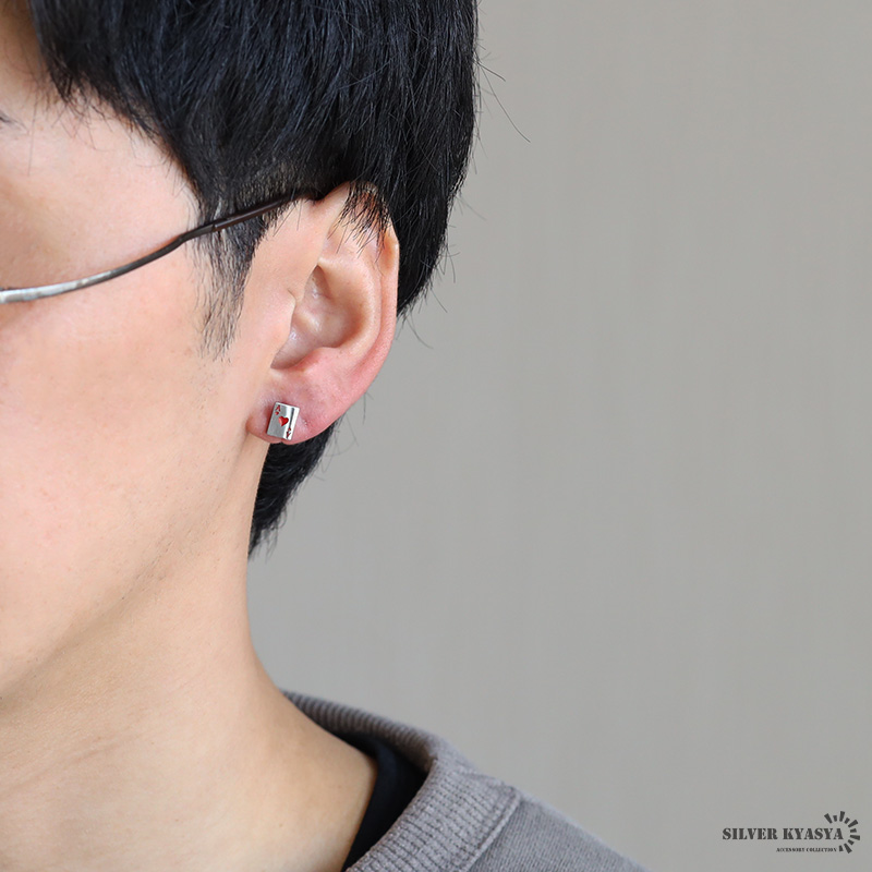 ステンレス素材 トランプピアス モチーフピアス ハート エース