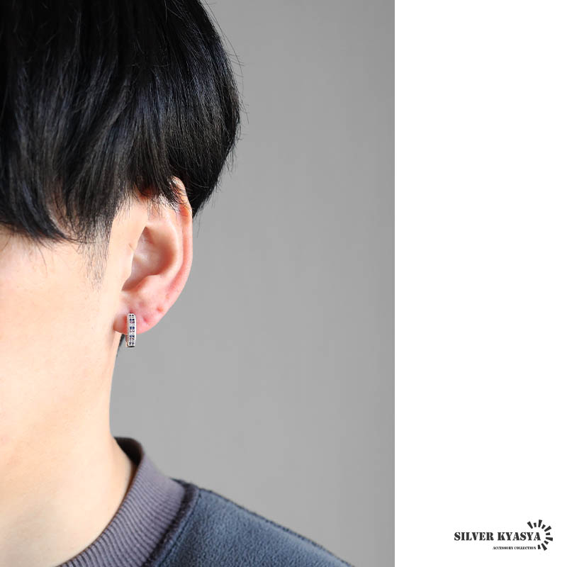 フープピアス ストーンピアス マルチカラー カラフル シルバー