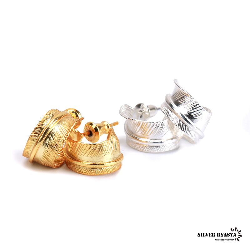4°C フープピアス ゴールド シルバー K10 4℃アクアゴールド/シルバー ピアス | 112346153803