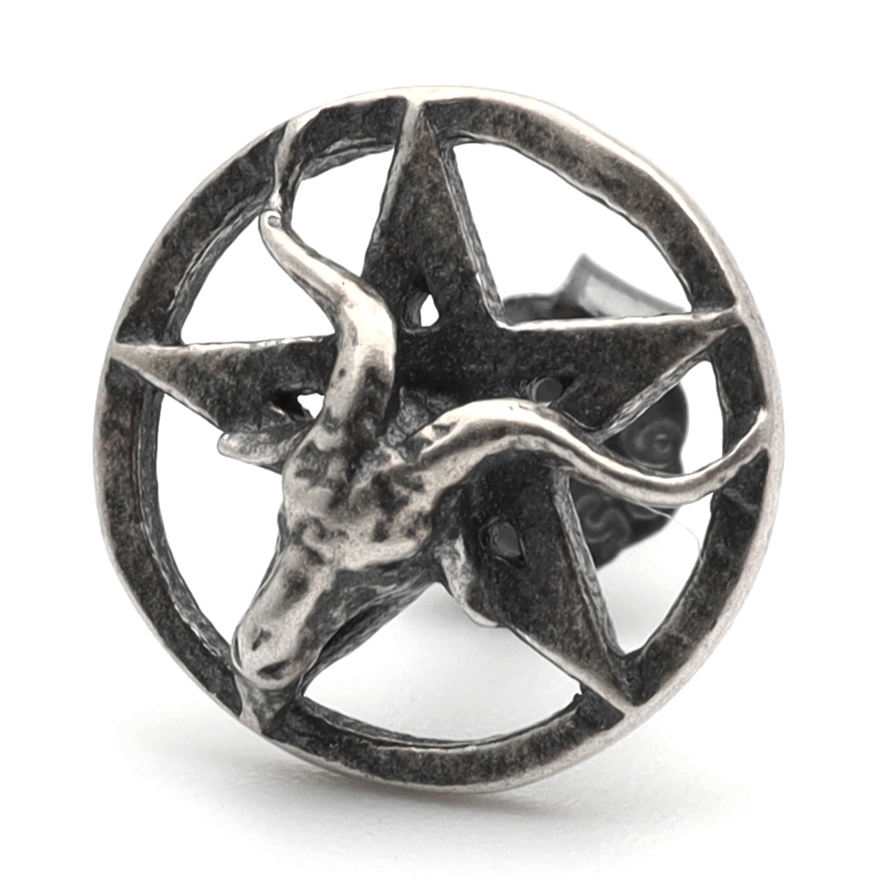 天使と悪魔の囁きピアス　silver925 レッドデビル　サタン　バイカー シルバー925 スタッドピアス メンズ シルバー サタンピアス 悪魔