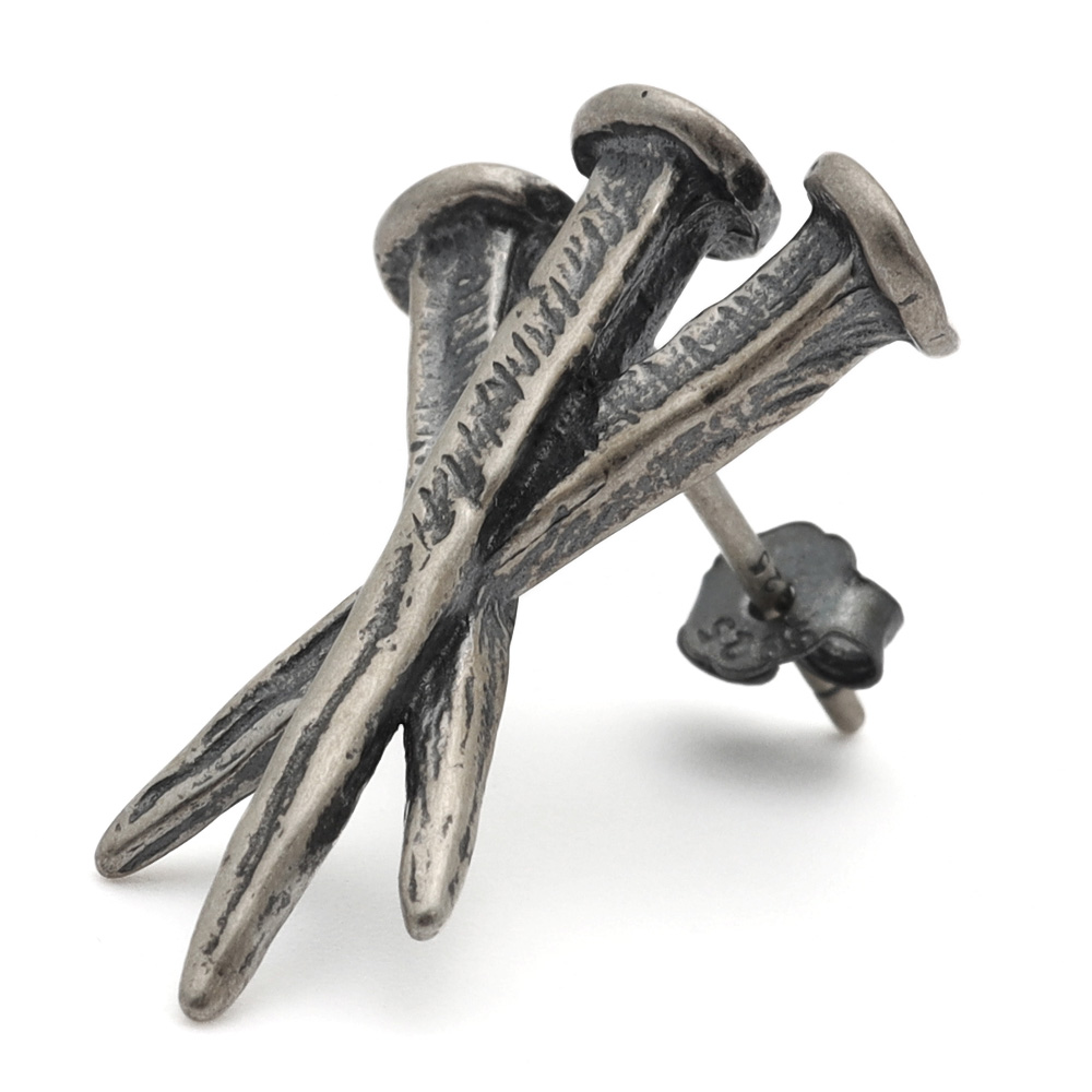 シルバー925 Sterling ヘビーツイストデザイン/軽研磨仕上げ/両耳 シルバー925 ツイストリング ねじりリング ひねりリング gold