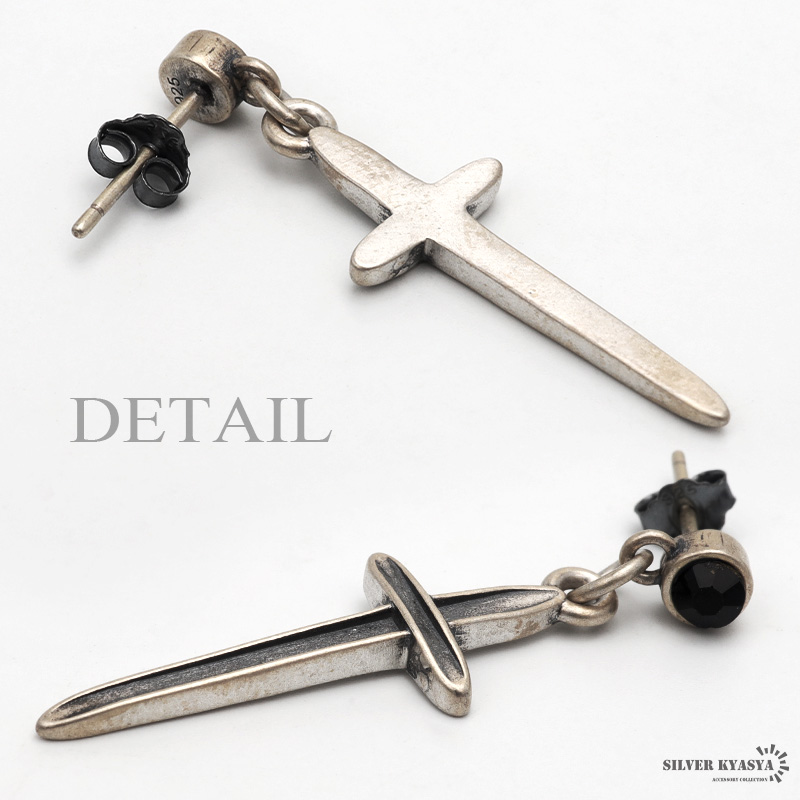楽天市場】シルバー925 ピアス メンズ 剣 ソード スタッドピアス