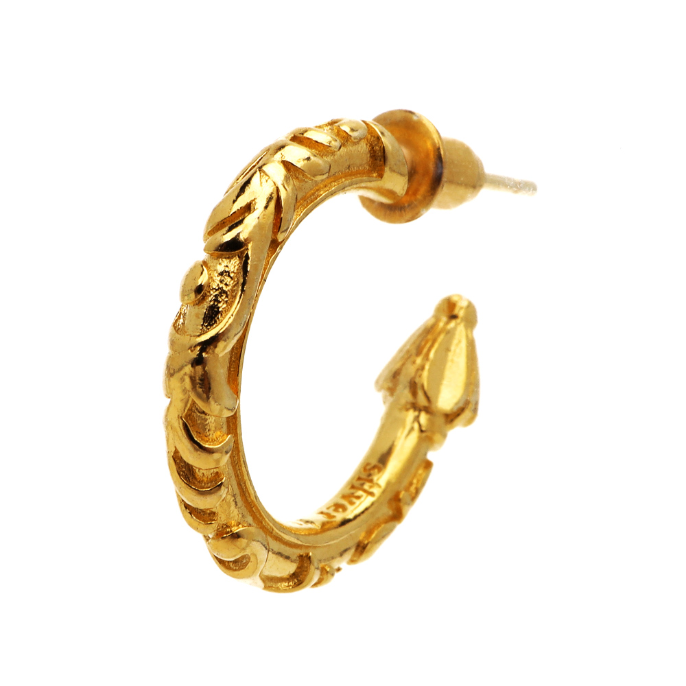シルバー925 唐草ピアス フープピアス ゴールド シルバー 18K GP