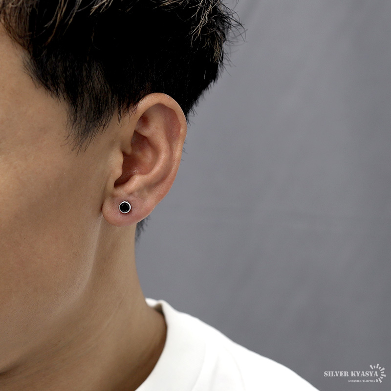 シルバー925 一粒ピアス スタッドピアス キラキラ ストーン
