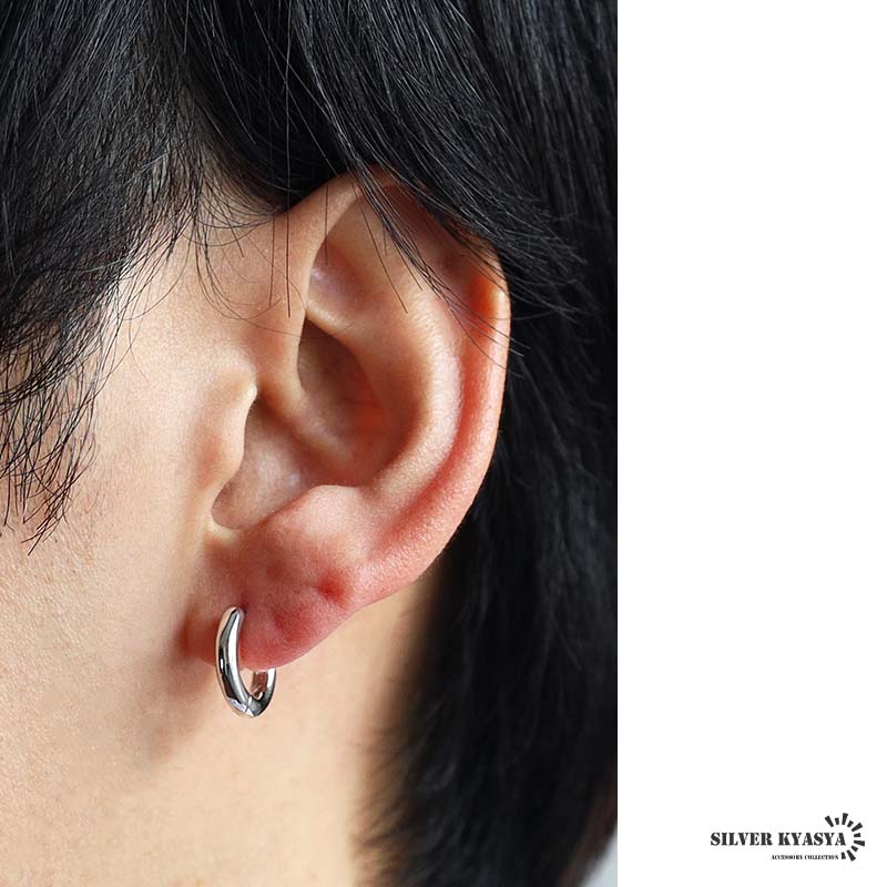 定番 シルバー925 フープピアス シルバーピアス 幅3mm シンプル 片耳1