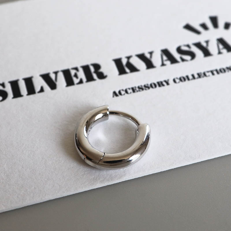 定番 シルバー925 フープピアス シルバーピアス 幅3mm シンプル 片耳1