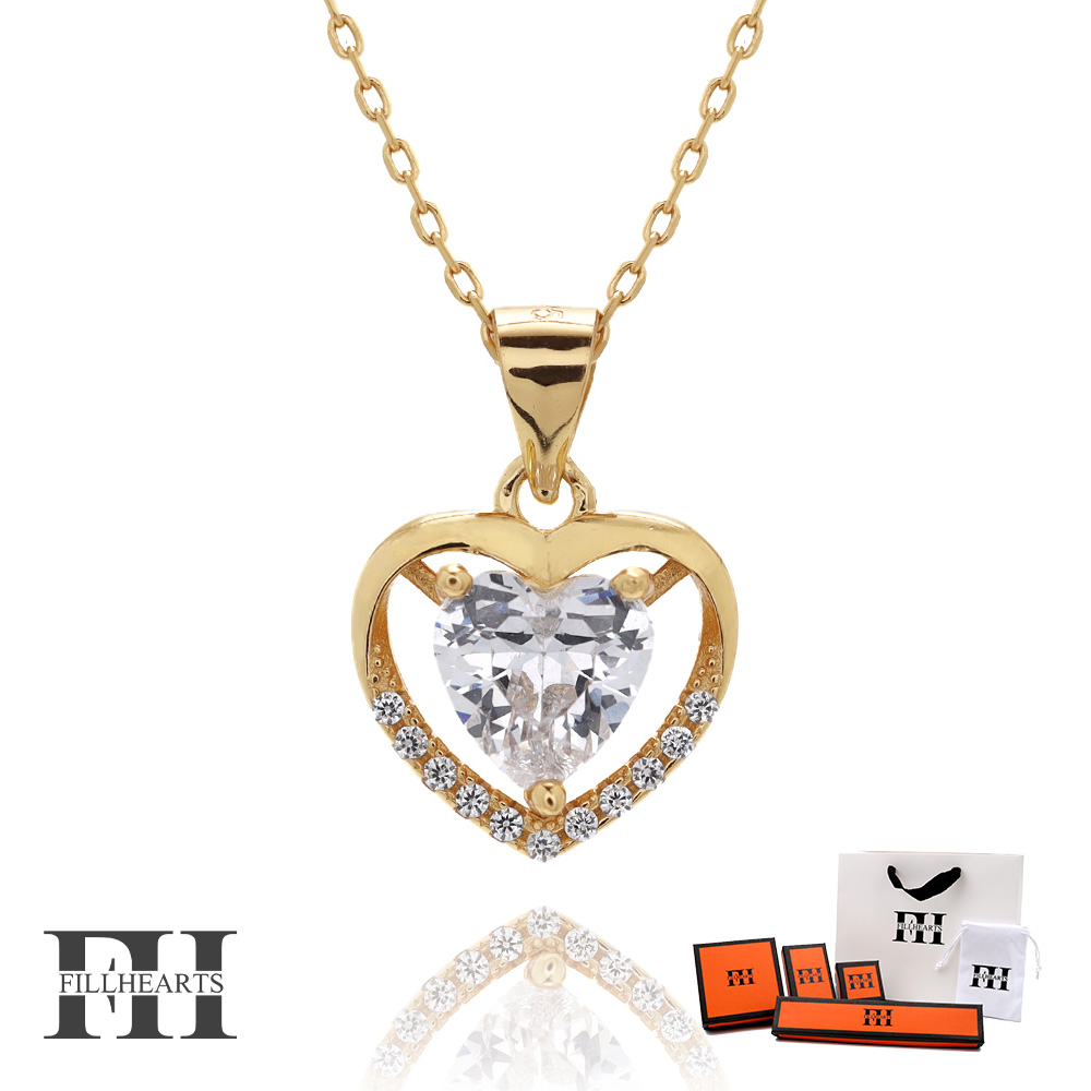 FILL HEARTS ネックレス シルバー Present Box 宝石箱