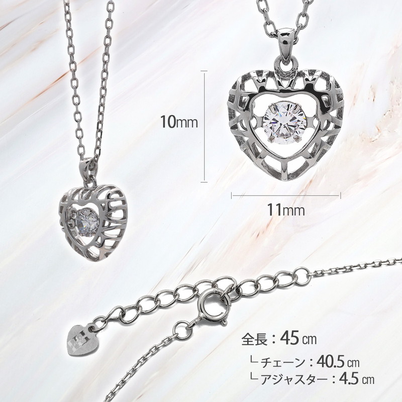 FILL HEARTS ネックレス シルバー Dancing Heart ハート 金属