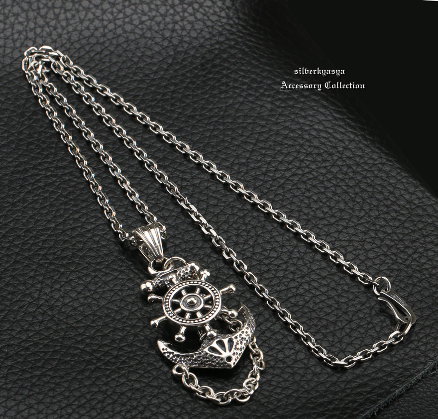 シルバー925素材 アンカーネックレス 925 ペンダント 錨 ネックレス